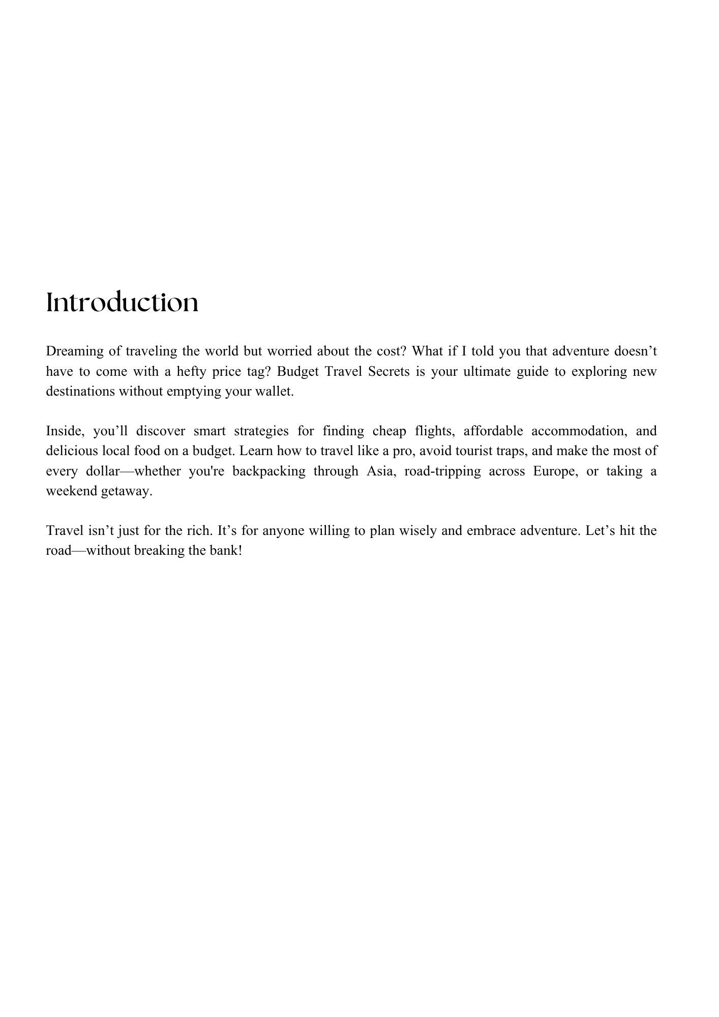 Budget Travel Secrets
