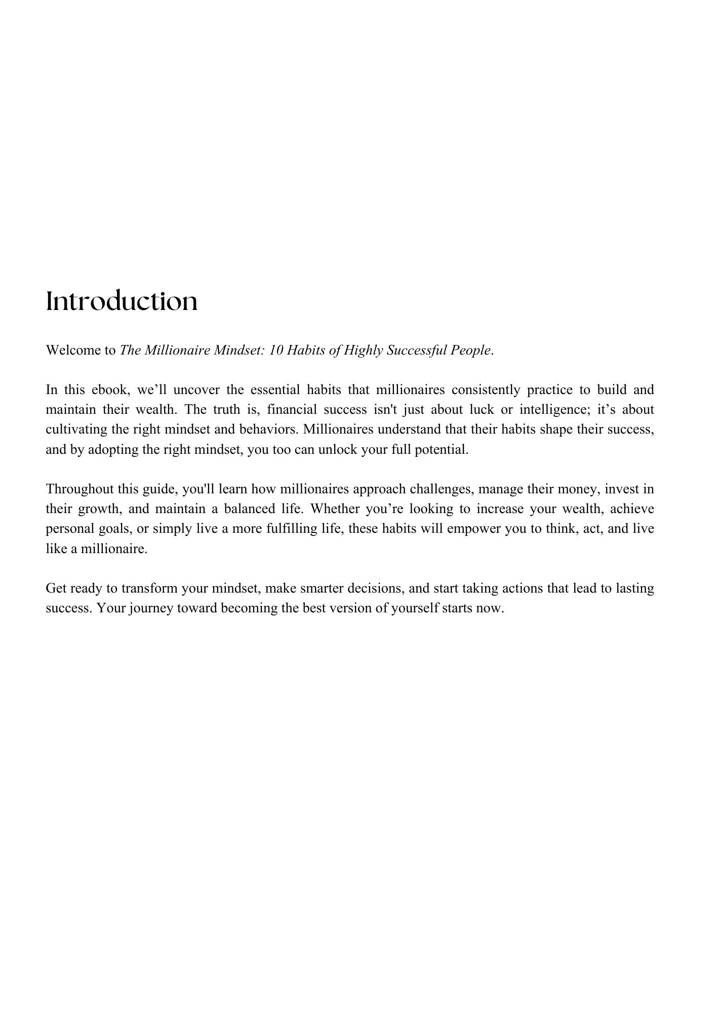 The Millionaire Mindset
